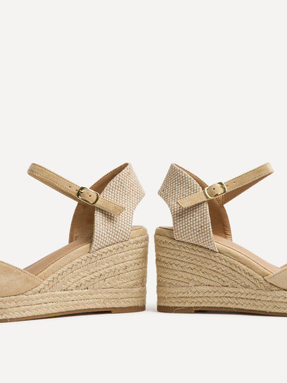 Present Beige Closed Toe Wedges