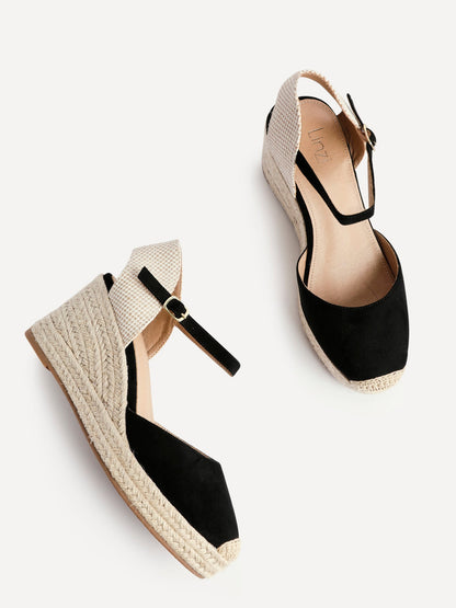 Present Black Closed Toe Wedges