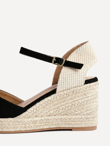 Present Black Closed Toe Wedges
