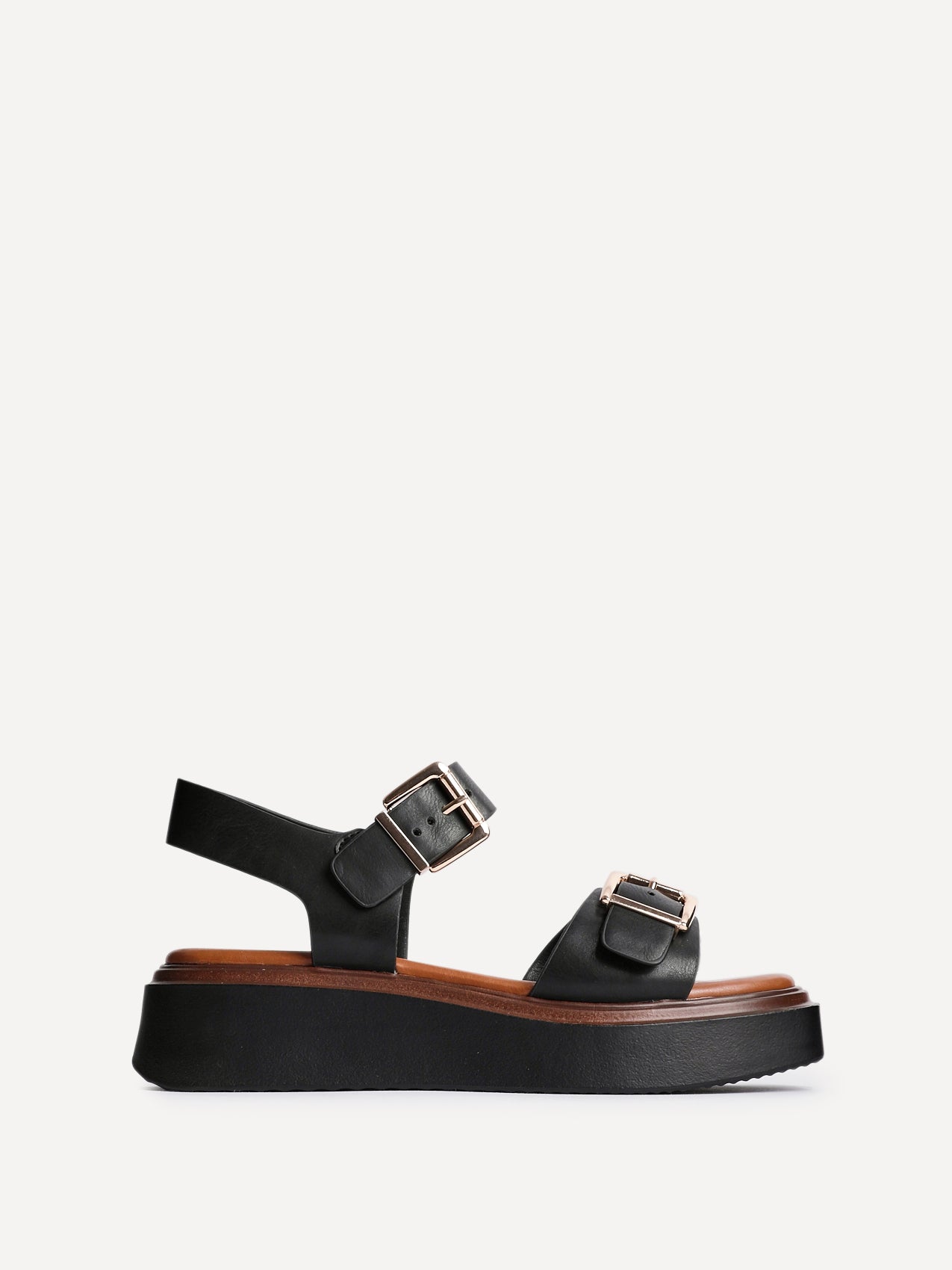 Preserve Black Flatform Sandals