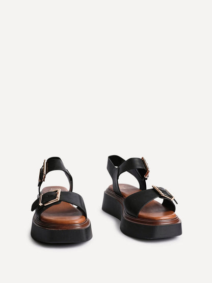 Preserve Black Flatform Sandals