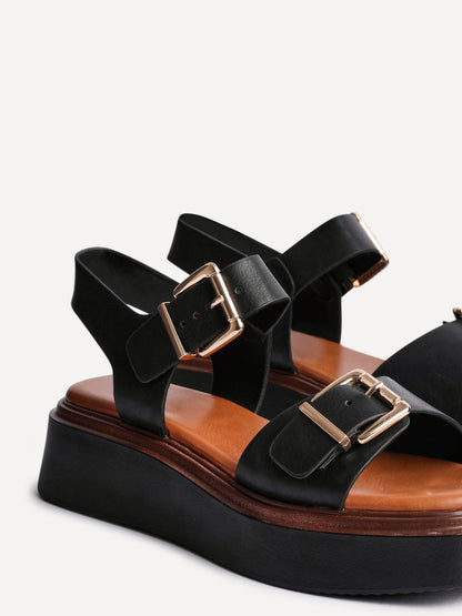 Preserve Black Flatform Sandals