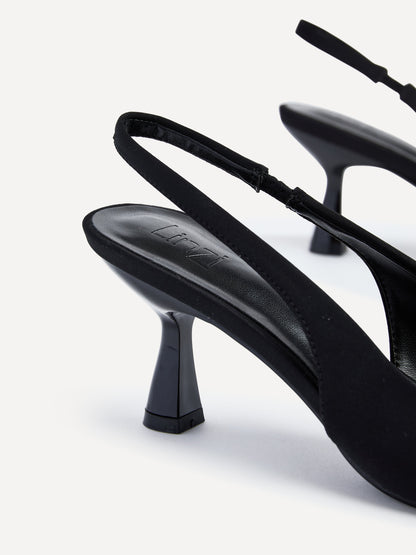 Presley Black Lycra Court Heels