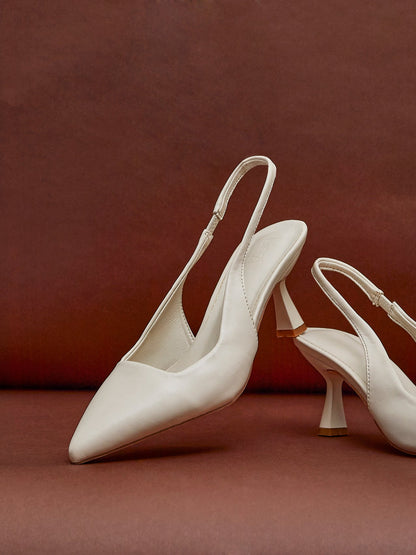 Presley Nude Faux Leather Court Heels