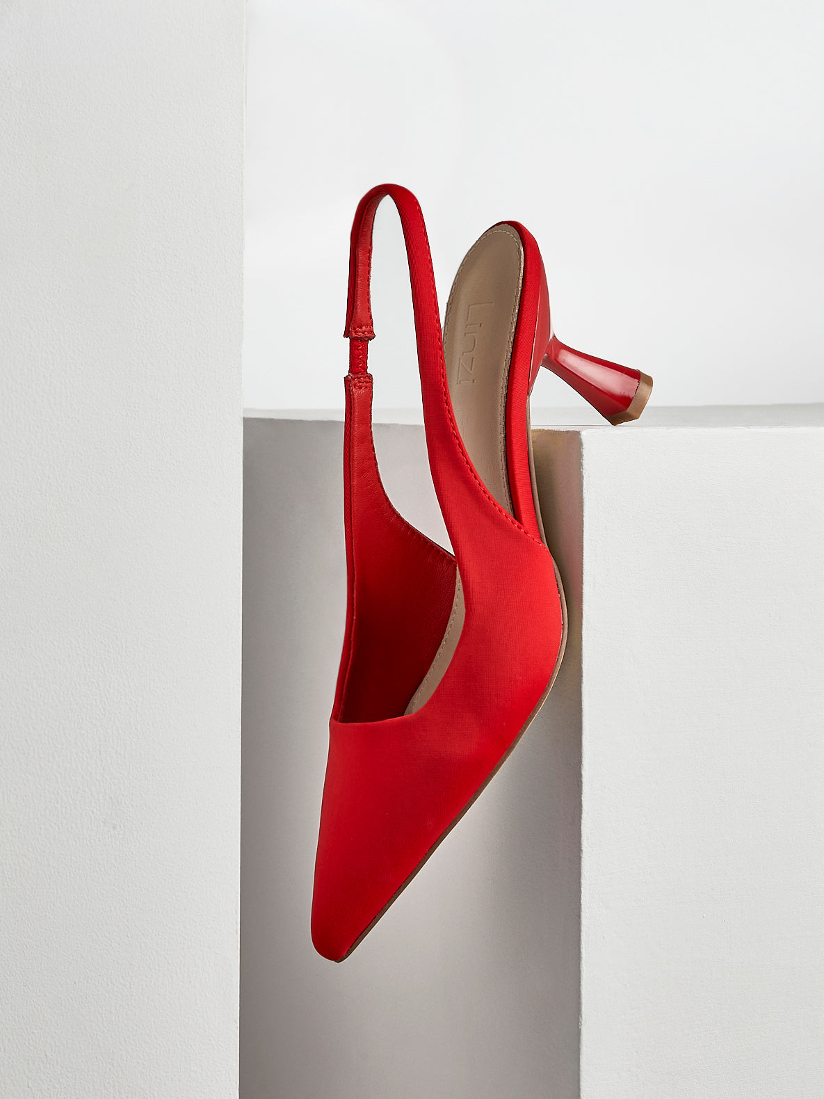 Presley Red Lycra Court Heels