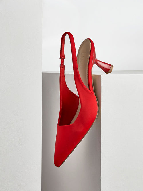 Presley Red Lycra Court Heels