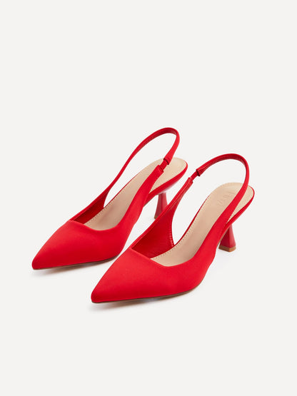 Presley Red Lycra Court Heels