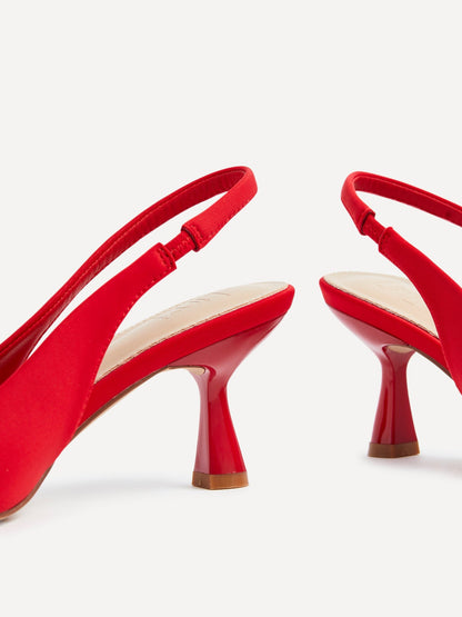 Presley Red Lycra Court Heels