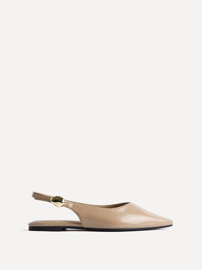 Profile Nude Faux Leather Ballet Flats