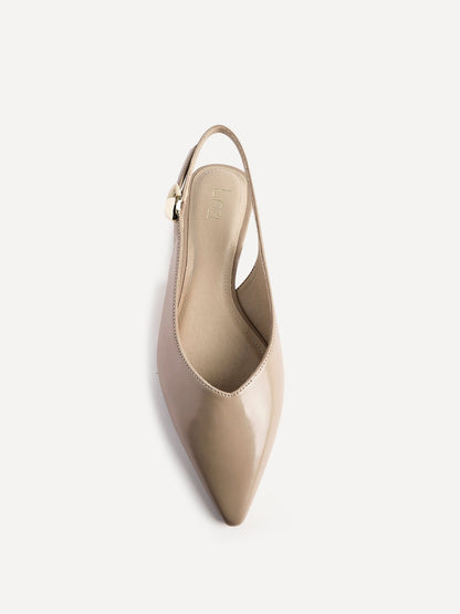 Profile Nude Faux Leather Ballet Flats