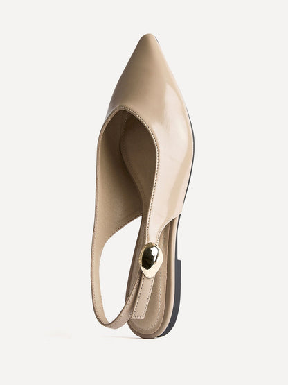 Profile Nude Faux Leather Ballet Flats