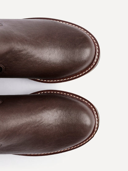 Pulse Wide Fit Brown Wedged Ankle Boots