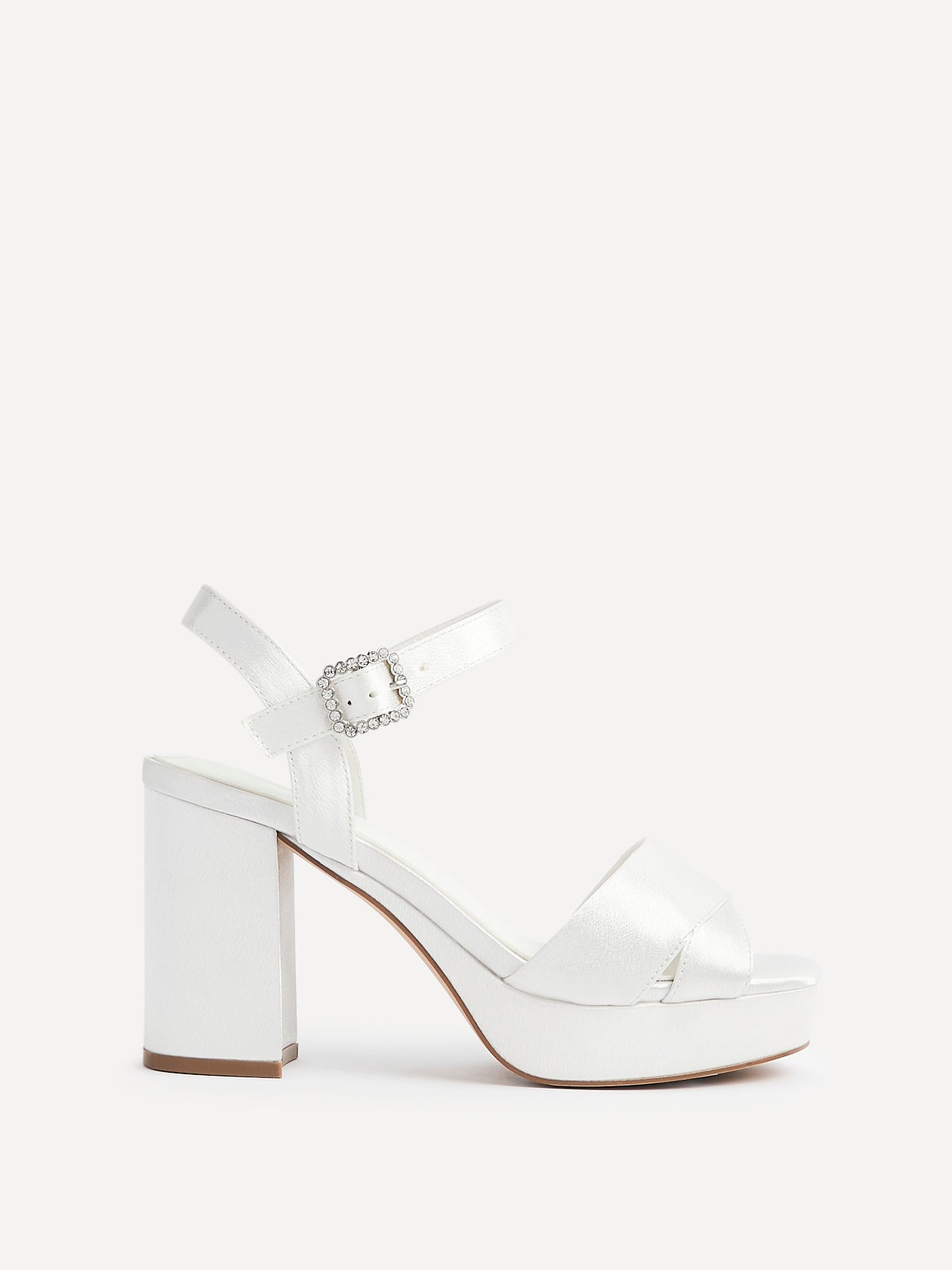 Perola Bridal Ivorty Satin Platform Heels