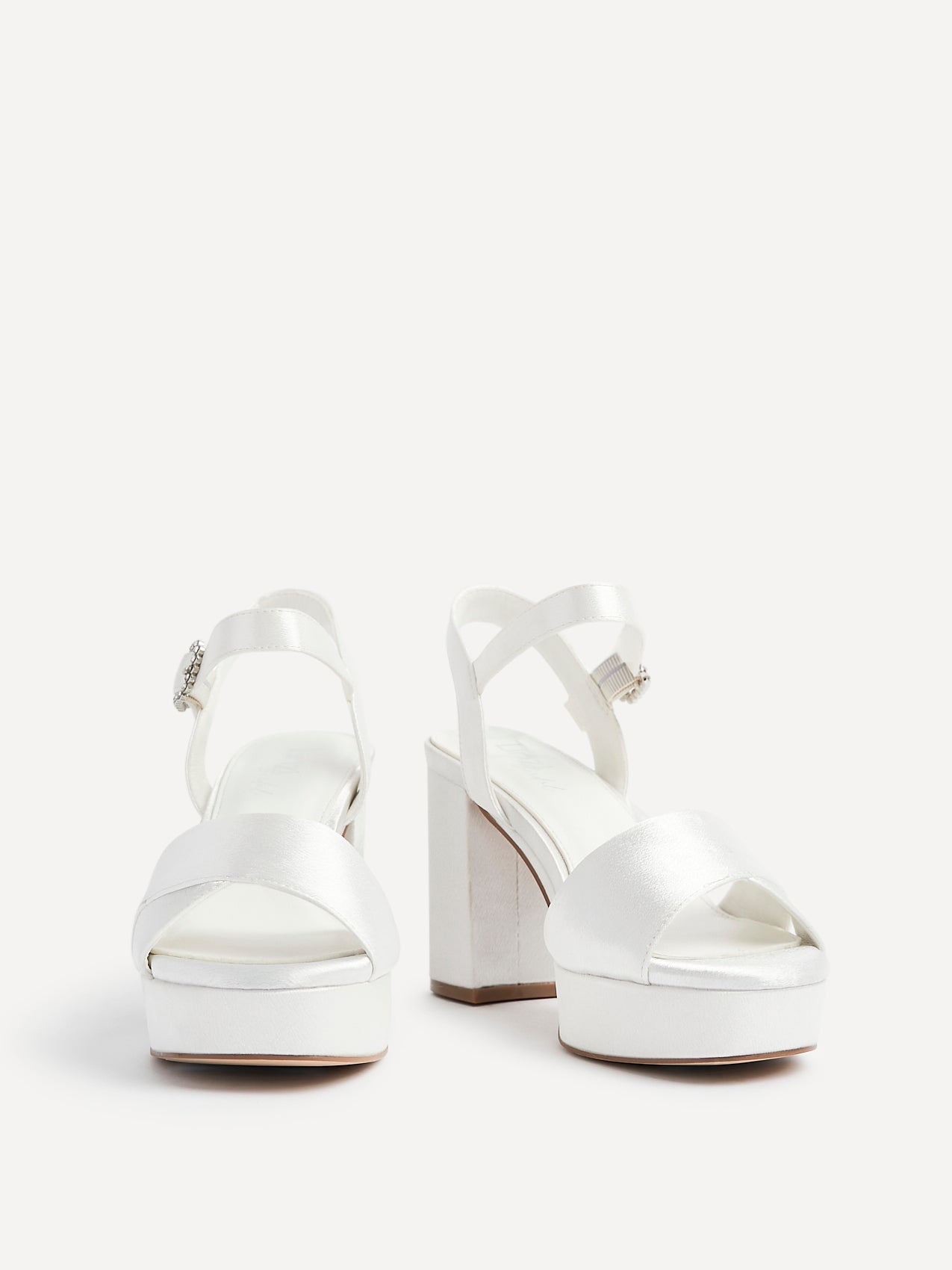 Perola Bridal Ivorty Satin Platform Heels