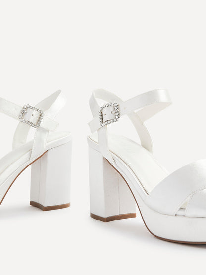 Perola Bridal Ivorty Satin Platform Heels