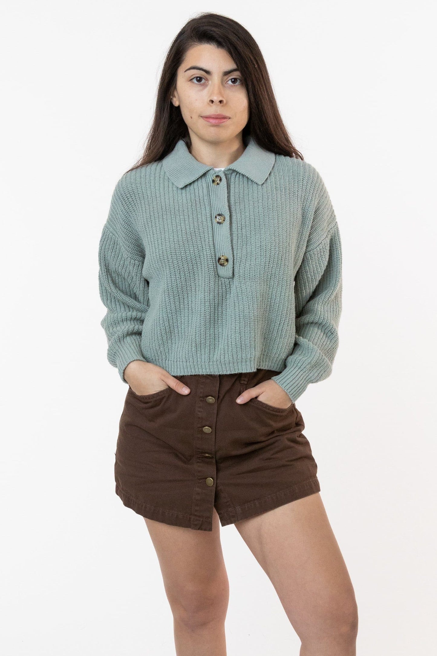 FM30GD - Fisherman Cropped Polo Pullover