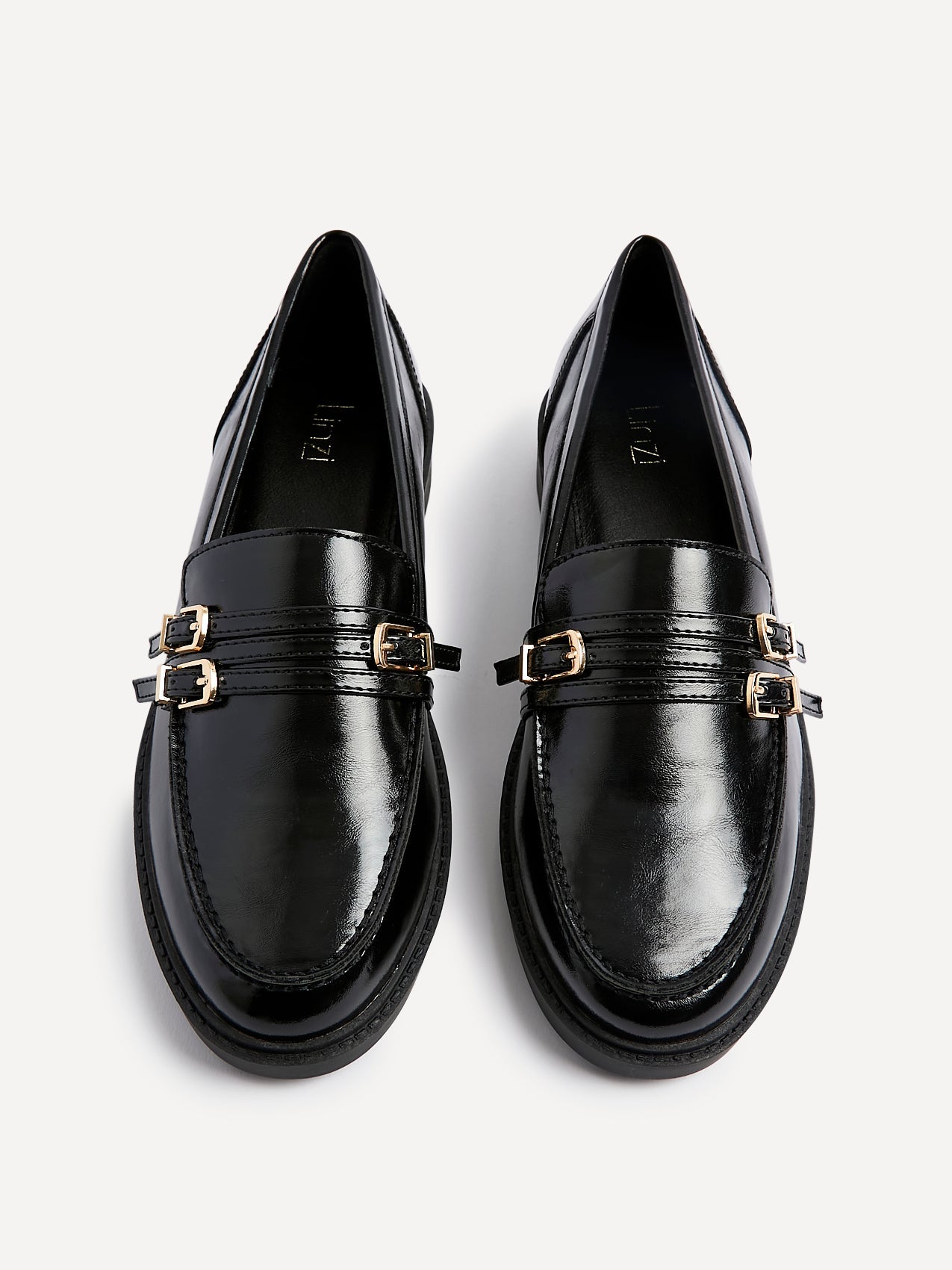 Portland Black Faux Leather Loafers