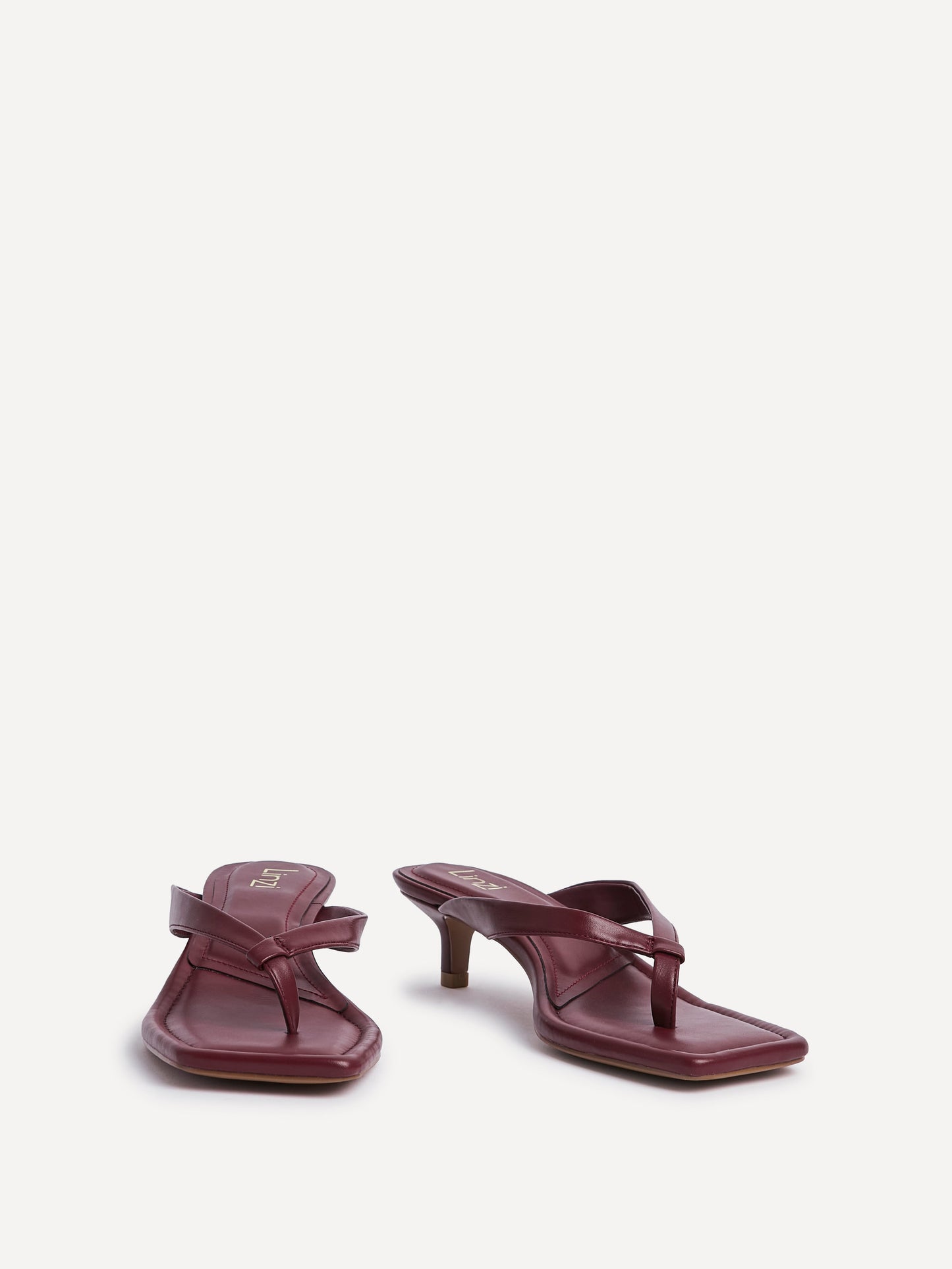 Potential Burgundy Toe Post Kitten Heels