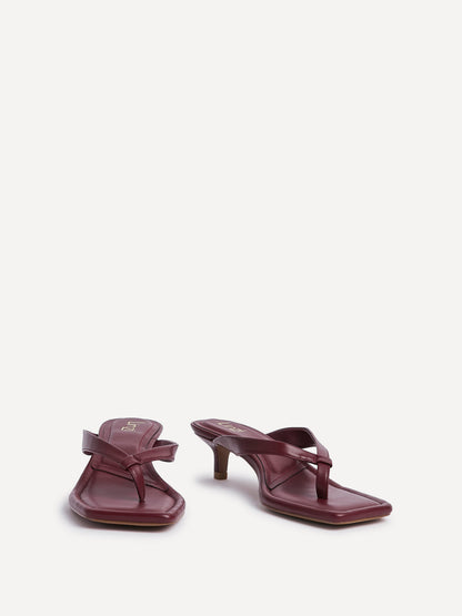 Potential Burgundy Toe Post Kitten Heels