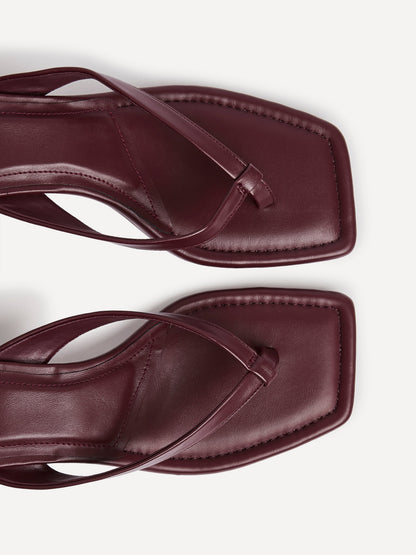 Potential Burgundy Toe Post Kitten Heels