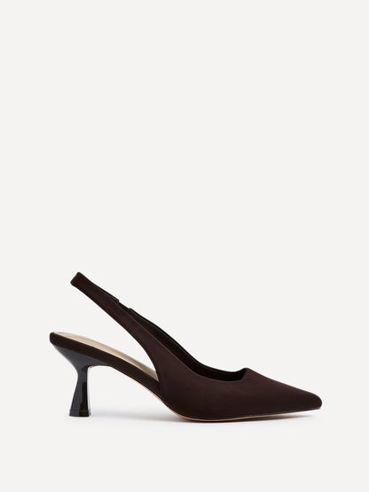 Presley Brown Lycra Court Heels