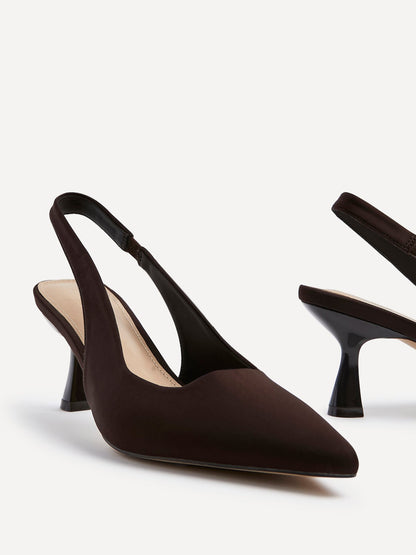 Presley Brown Lycra Court Heels