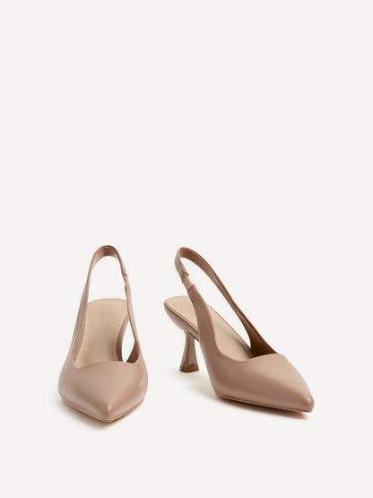 Presley Mocha Faux Leather Court Heels