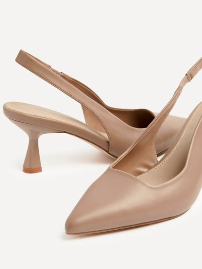 Presley Mocha Faux Leather Court Heels