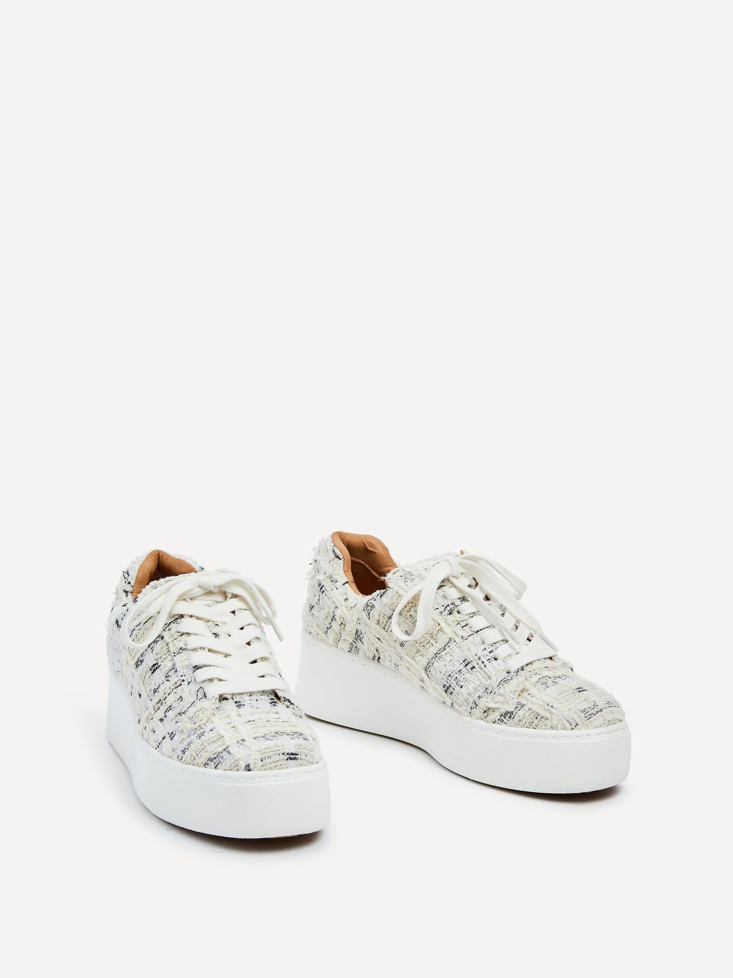 Quest White Tweed Trainers