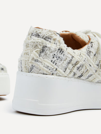 Quest White Tweed Trainers