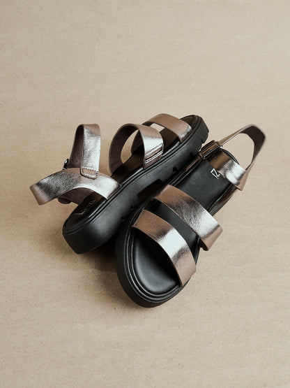 Ramona Pewter Gladiator Sandals