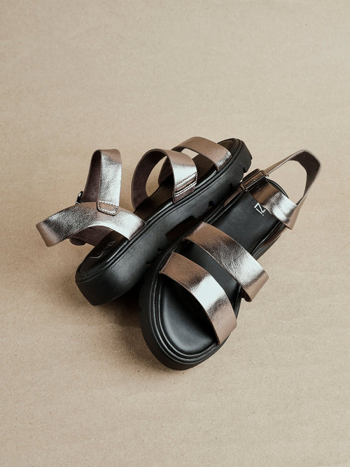 Ramona Pewter Gladiator Sandals