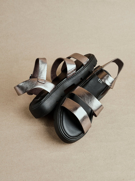 Ramona Pewter Gladiator Sandals