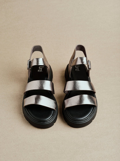 Ramona Pewter Gladiator Sandals