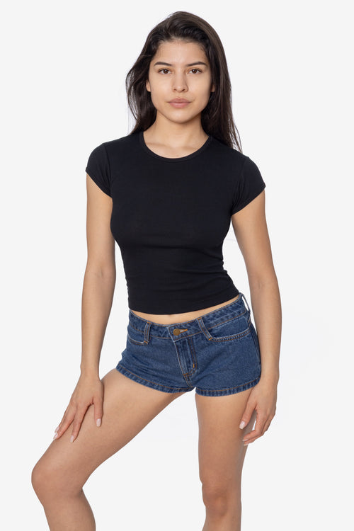 FFR3035L - Poly Cotton Baby Rib Cap Sleeve Tee