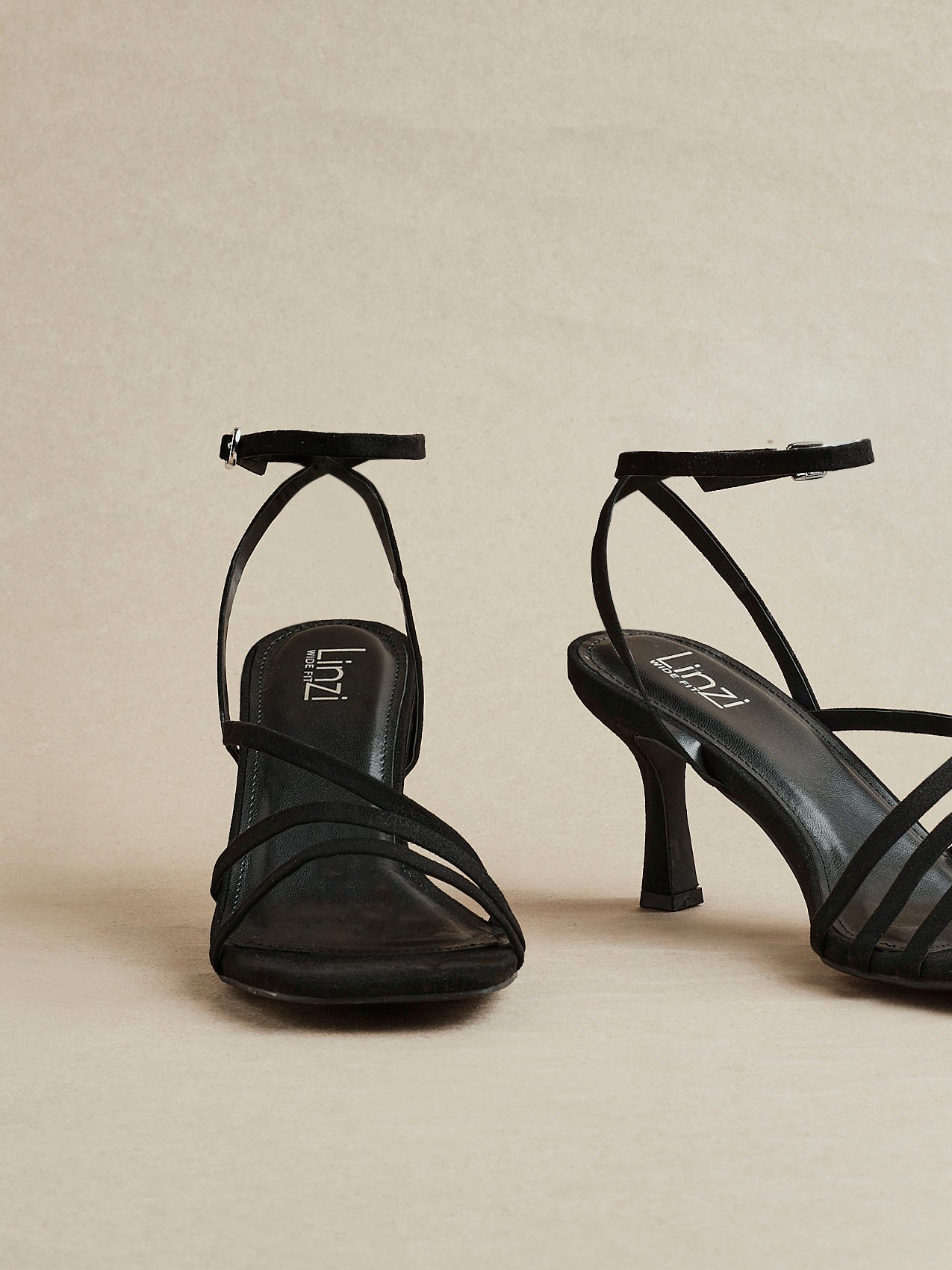 Reflect Wide Fit Black Strappy Heels