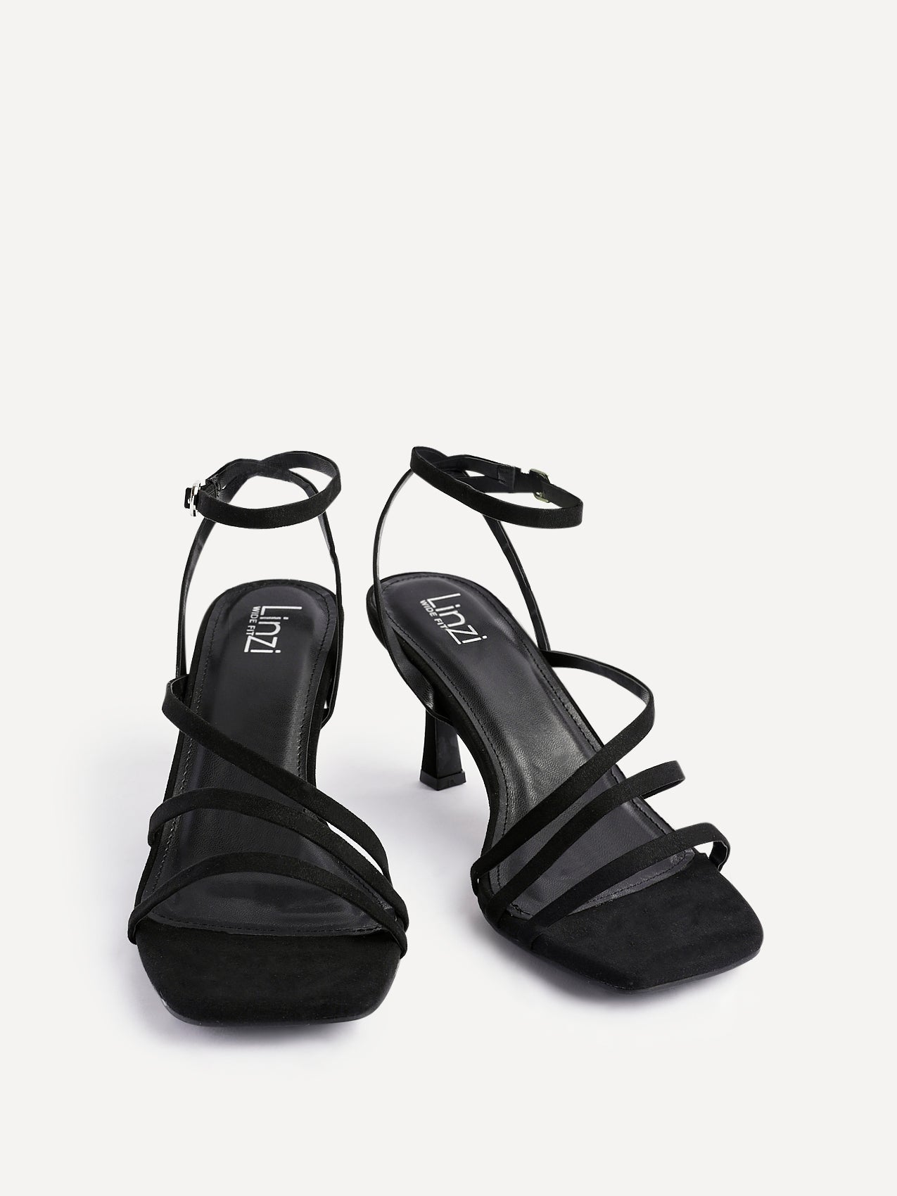 Reflect Wide Fit Black Strappy Heels