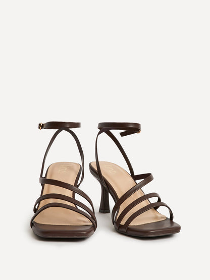 Reflect Wide Fit Brown Strappy Heels