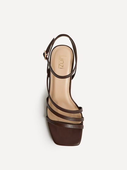 Reflect Wide Fit Brown Strappy Heels