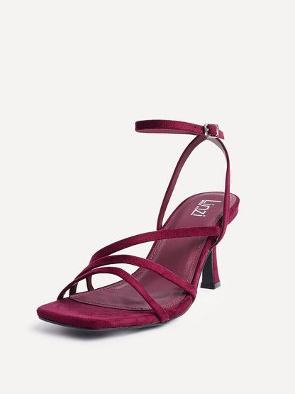 Reflect Wide Fit Burgundy Strappy Heels