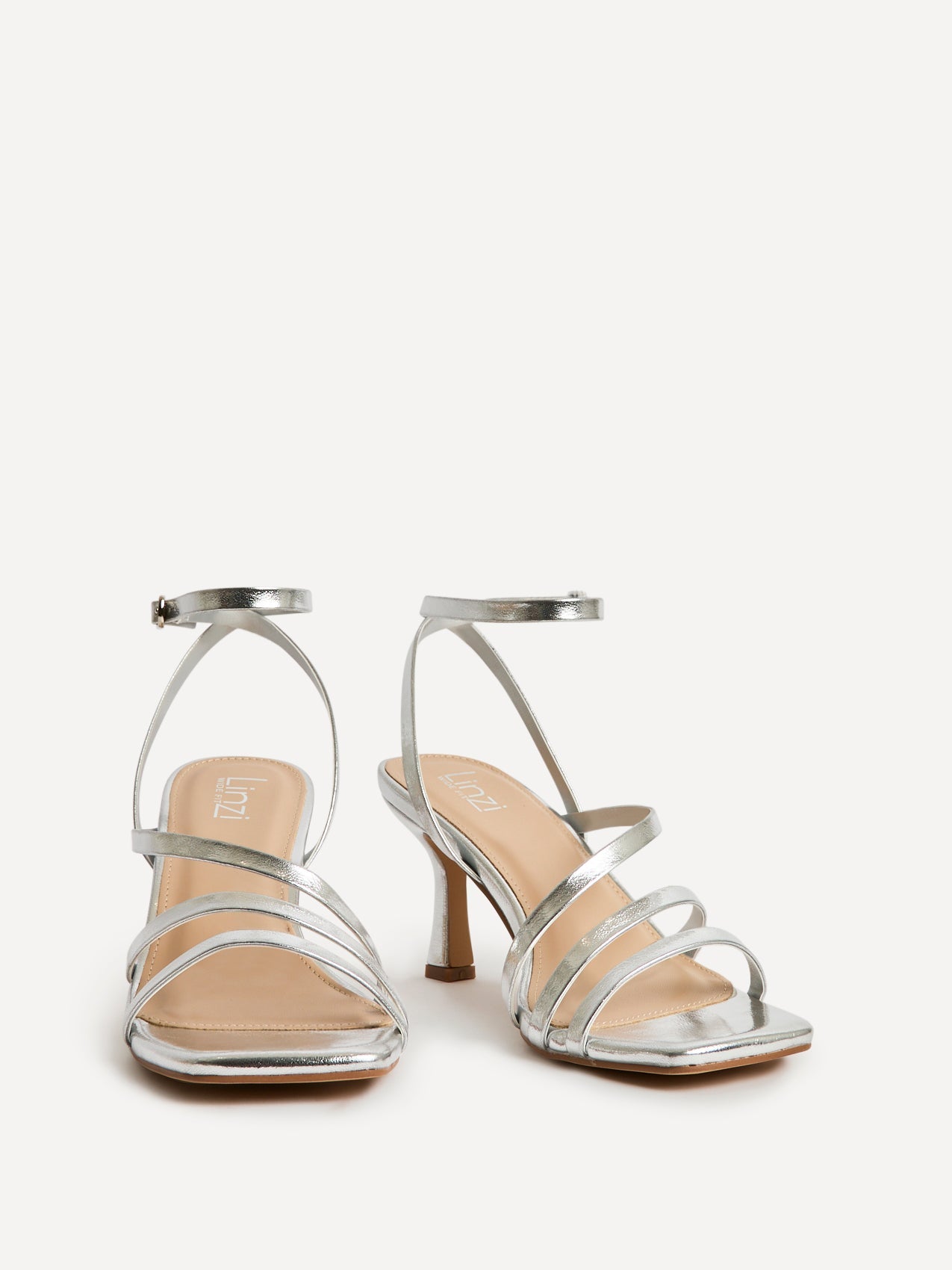 Reflect Wide Fit Silver Strappy Heels