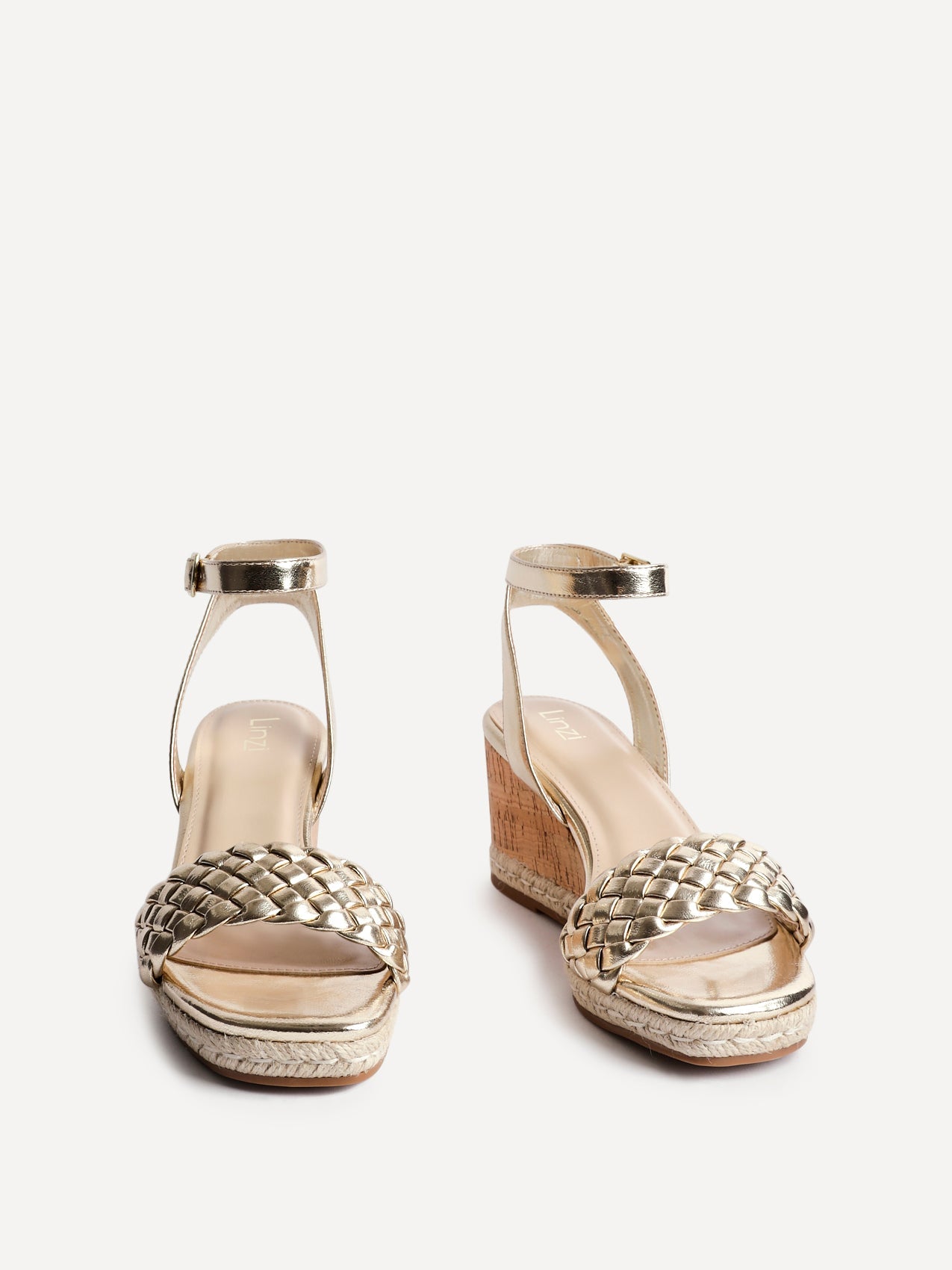 Regan Gold Faux Leather Wedge Sandals