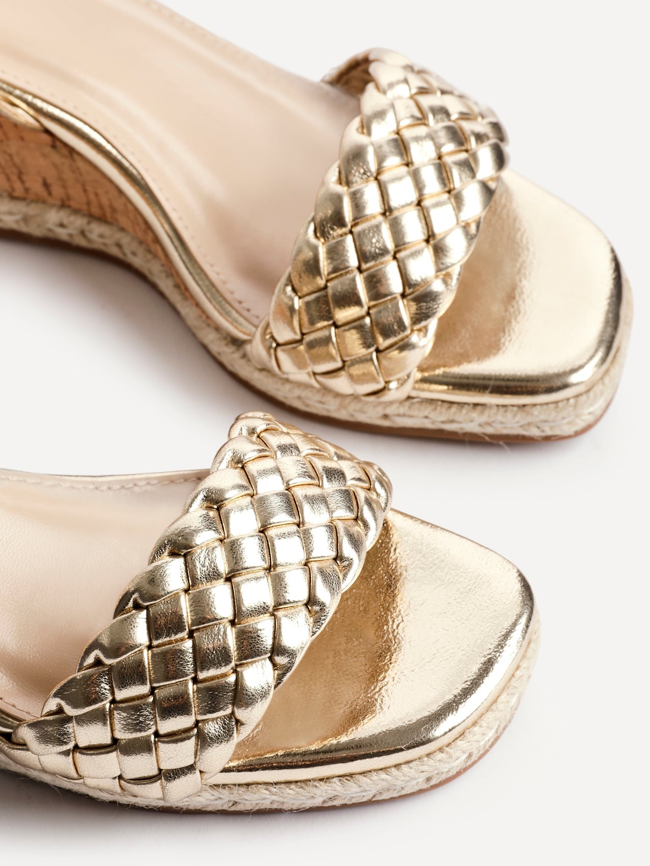 Regan Gold Faux Leather Wedge Sandals