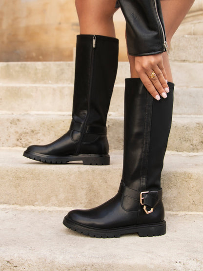 Regent Black Long Boots