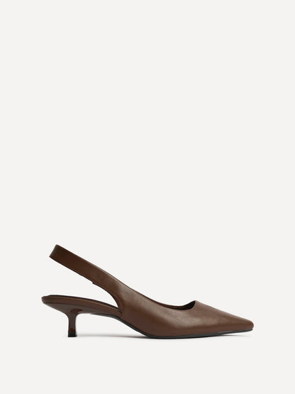Reign Brown Faux Leather Court Heels