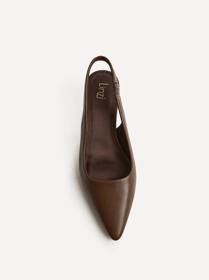 Reign Brown Faux Leather Court Heels