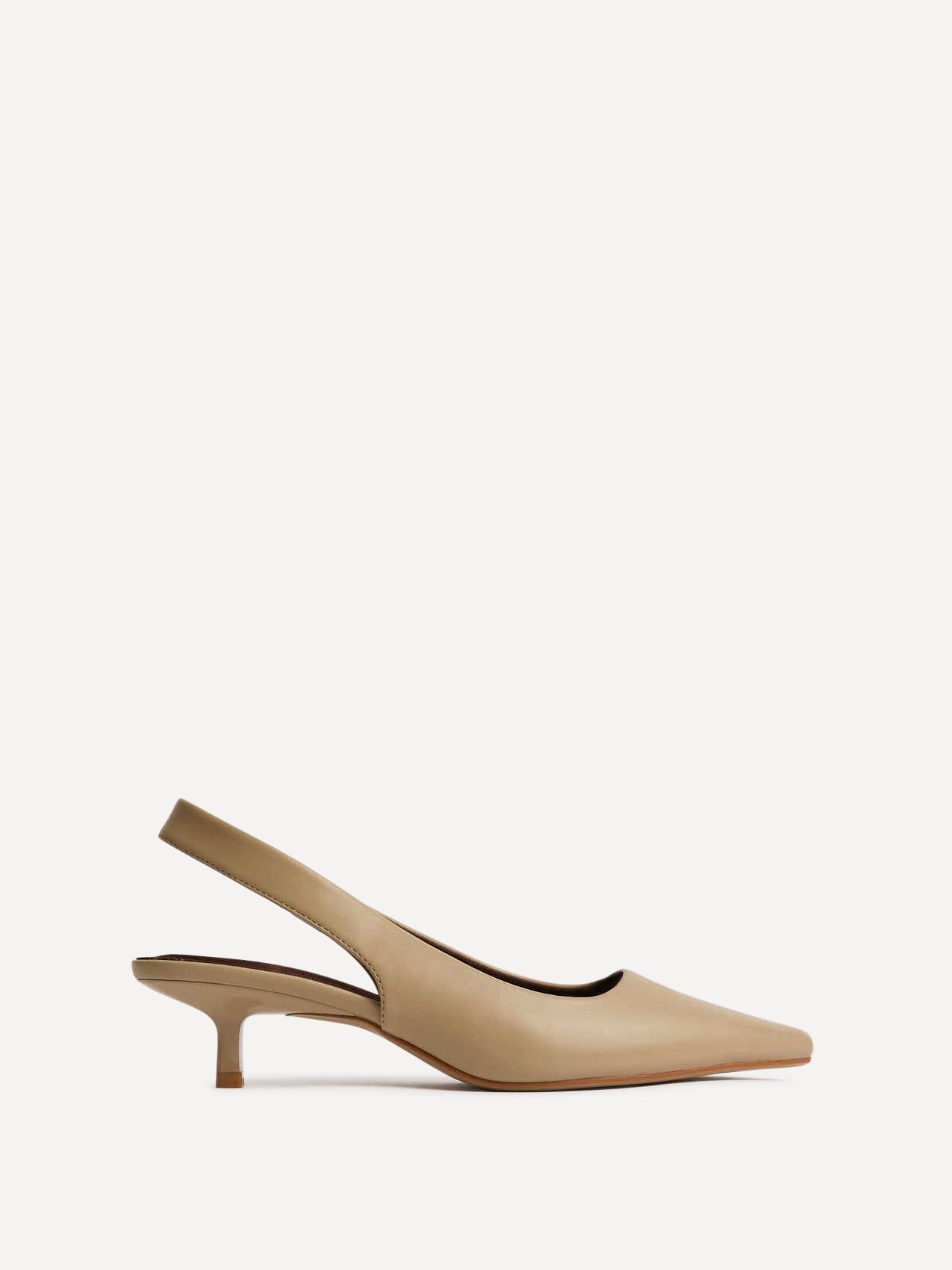 Reign Taupe Faux Leather Court Heels