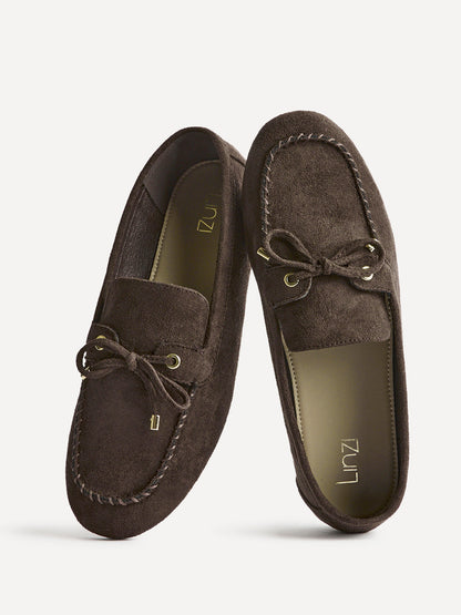 Relevant Brown Faux Suede Loafers