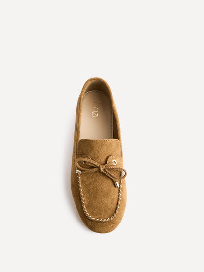 Relevant Tan Faux Suede Loafers