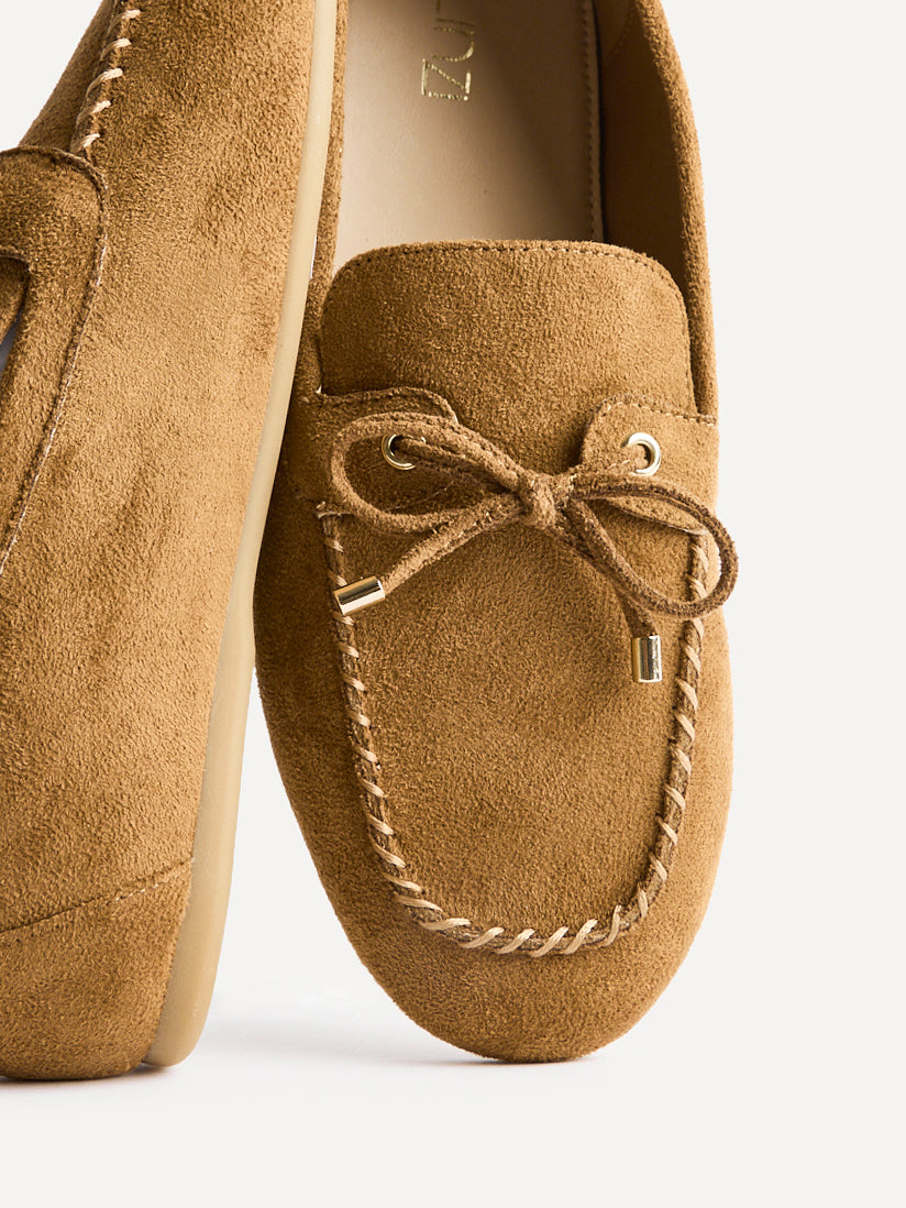 Relevant Tan Faux Suede Loafers